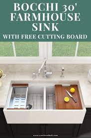 Bocchi Contempo 30 White Fireclay Farmhouse Sink Single Bowl W Integrated Work Station In 2021 Fireclay Farmhouse Sink Farmhouse Sink Kitchen Farmhouse Sink