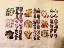 Free final fantasy vi cross stitch patterns. Final Fantasy 3 6 Cross Stitch Wip By Polygonrainbow On Deviantart