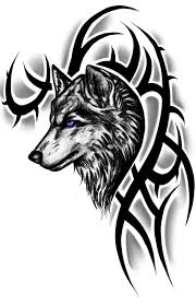 Black And White Wolf Tattoo With Blue Eyes Blue Eye Tribal Wolf Wolf Tattoos Men Tribal Wolf Tattoo Wolf Tattoo Design