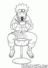 Future martial arts expert naruto is having a meal. Coloring Page Naruto Uzumaki