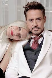 Gwyneth Paltrow and Robert Downey Jr., or Pepper Potts and Tony Stark/Iron  Man. So cute together!