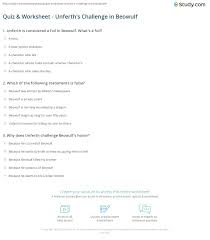 If you know, you know. Quiz Worksheet Unferth S Challenge In Beowulf Study Com