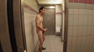 Naked in public restroom porn gif