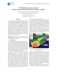 Pdf 3 D Modelling And Assessment Of Tidal Current Resources
