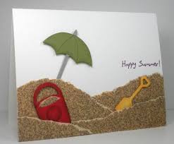 Fold the paper into half making a circle in the centre of the front portion. Such A Cute Beachy Card Love The Sandpaper Sand Creative Cards Cards Handmade Card Craft