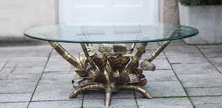 Vintage white unique faux bamboo x acorn finial metal coffee table base only. Hollywood Regency Illuminated Faux Bamboo Coffee Table France 1960s Schlicht Designmobel