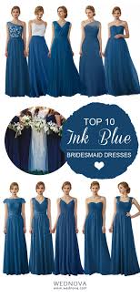 2018 Unique Chiffon One Shoulder Bridesmaid Dress Ink Blue V Neck Dress Wit Ink Blue Bridesmaid Dresses Bridesmaid Dresses Long Blue Popular Bridesmaid Dresses