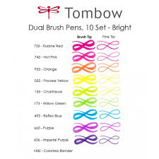 Tombow Dual Brush Pen Color Chart With All 108 Colors Tombow