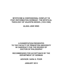 Ihre erste dressur der schweren klasse gewann lisa müller mitte des jahres 2012. The Mystical Theology Of Valentin Weigel Dataspace At Princeton