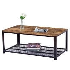 While you're browsing our trendy selection of large industrial coffee tables, use our filter options to discover all the coffee tables colors, sizes, materials, styles, and more we have to offer. Trustiwood Vintage Industrial Coffee Table Cocktail Table With Large Tabletop And Storage Shelf For Living Room Ancient Furniture With Sturdy Metal Frame Easy To Assembly Brown Buy Online In Botswana At Botswana Desertcart Com