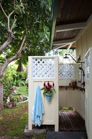 You could create an elegant lounge area with outdoor furniture. 45 Stunning Outdoor Showers That Will Leave You Invigorated Outdoor Shower Outdoor Bathrooms Outside Showers