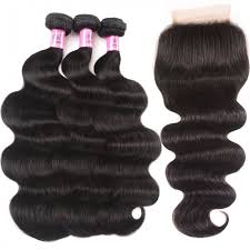 Unice Hair Peruvian Body Wave Lace Closure With 3pcs Human Hair Weave Icenu Series