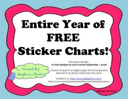 entire year of free sticker charts