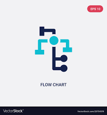 two color flow chart icon from business and