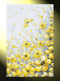 Giclee Prints Art Yellow Grey Abstract Painting Wall Decor Etsy Abstract Art Painting Abstract Painting Abstract