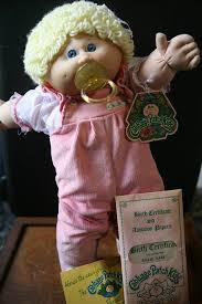 Vintage Cabbage Patch Kid Blonde Hair Blue Eyes Girl Doll With Original Tags Birth Certificate Pacifier Pink Cabbage Patch Kids Vintage Toys Cabbage Patch