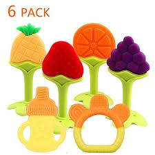 Yiyee Baby Teething Toys 6 Packs Bpa Free Silicone Baby Teethers Freezer Safe Organic Infant Teething Toys Soft Baby Teething Toys Teething Toys Teething Gums