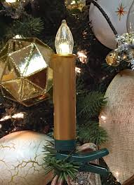 Gold Clip On Christmas Tree Taper Candles Battery Operated Set Of 10 Remote Control