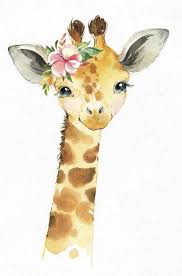Discover gorgeous baby animals colored pencil drawings and illustrations on fine art prints. Afrika Giraffen Affe Nashorn Aquarellkleintiere Clipart Safari Savannenbabyportrat Kranzblume Baby Animal Drawings Giraffe Art Animal Drawings