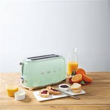 Toaster 2 Fentes Long Grille Pain Annees 50 Smeg Vert La Casserolerie