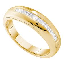 Free shipping on mens diamond wedding rings, up to 70% off. 14kt Yellow Gold Mens Princess Channel Set Diamond Wedding Band Ring 1 2 Cttw King Jr Jewelry