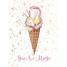Wall decor decorative pillows picture frames & displays. 12x16 You Are Magic Ice Cream Cone Canvas Wall Art With Foil At Home