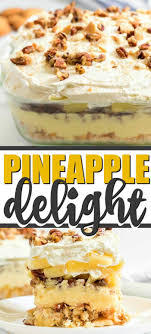 This No Bake Pineapple Delight Is Made With A Crust Of Crushed Vanilla Wafers Instead Of Graham Cra Pineapple Dream Dessert Pineapple Delight Southern Desserts