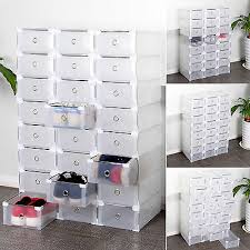 Cassetti plastica impilabili ikea : Klein Hangeaufbewahrung Scatole Scarpe Plastica Storage Trasparenti Multiuso Coperchio Impilabili Mobel Wohnen