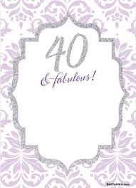 Free Printable 40th Birthday Card Template Free Printable 40th Birthday Invitations Sparkling Purple Template Birthday Party Invitation Templates 40th Birthday Party Invites 40th Birthday Invitations