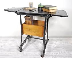 Vintage Industrial Metal Typing Table On Casters 78 00 Via Etsy Retro Furniture Vintage Industrial Vintage Table