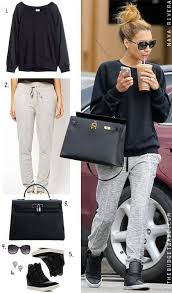 Dress By Number Naya Rivera S Black Sweatshirt And Gray Sweatpants The Budget Babe Fashion Cool Outfits Lazy Day Outfits