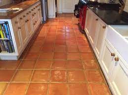Removing Efflorescence From A Terracotta Tiled Floor In Lymington Tile Doctor Hampshire