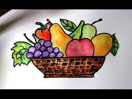 Lukisan buah buahan dalam keranjang hitam putih cikimm com. Cara Mudah Menggambar Buah Buahan Dalam Keranjang Youtube