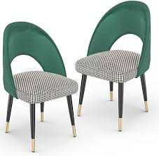 Amazon Com Mecor Modern Velvet Dining Chairs Set Of 2 Velvet Upholstered Side Accent Chairs W Metal Legs In 2020 Velvet Dining Chairs Dining Chairs Dining Chair Set