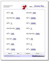 exponents worksheets