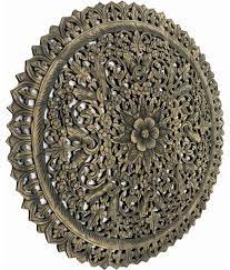 Large Round Wood Carving Floral Wall Art Panel Asiana Home Decor 36 Asian Wall Accents By Asiana Home Decor Houzz