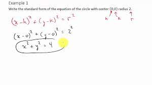 How to calculate the equation of a circle? Finding The Equation Of A Circle Given The Center And Radius Youtube