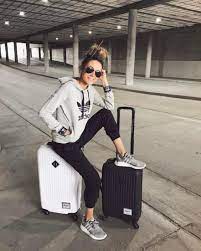 Travel Outfits Comfy Travel Outfit Sporty Chic Style Airplane Outfits