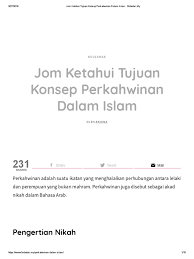 Konsep cinta dalam perkahwinan sebanyak 40 item daripada skala makna cinta dalam perkahwinan (smml1) telah melalui principal component analysis (pca) untuk merumuskan item smml1 yang dibina kepada komponen cinta dalam perkahwinan. Tujuan Konsep Perkahwinan Dalam Islam