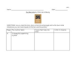 Two Bad Ants Inferencing Worksheets Teaching Resources Tpt