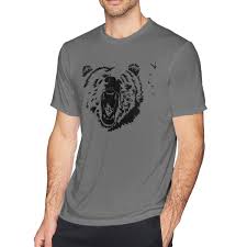 Amazon Com Mens Short Sleeve Round Neck T Shirt Grizzly