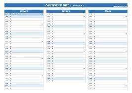 Calendrier Dernier Trimestre 2023 Calendrier 2022 Trimestriel À Imprimer