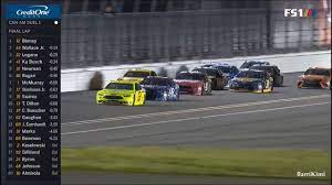 One of the biggest stories in the first duel was the crash between corey lajoie and sorenson, which helped the former qualify for the daytona 500. Monster Energy Nascar Cup Series 2018 Daytona Canam Duel 1 Finish Youtube
