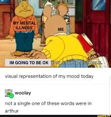 Visual Representation Of My Mood Today ªwoolay Not A Single One Of These Words Were In Arthur Ifunny Funny Relatable Memes Stupid Funny Memes Haha Funny
