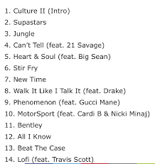 Quavo (executive producer), dj durel (executive producer). Abdi On Twitter Culture Ii Tracklist Migos Culture2