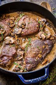 For this classic roast beef recipe, cremini or white mushrooms are delicious in the sauce. Filet Mignon Recipe In Mushroom Sauce Video Natashaskitchen Com