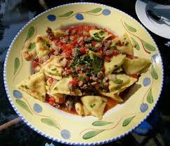 Costco Cuisine Pasta Prima Chicken Mozzarella Ravioli With A Spicy Italian Brats Tomato Sauce Pasta Prima Mozzarella Chicken Pasta