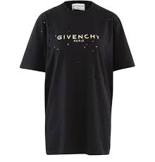 Givenchy Womens Black Gold Distressed Logo Print Cotton Jersey T Shirt M Modesens