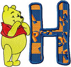 This clear plastic bottle is get for keeping you hydrated throughout the day. Pooh Alphabet Letter H Machine Embroidery Design