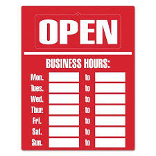 Cosco Business Hours Sign Kit 15 X 19 Red Cos098072 Walmart Com Business Hours Sign Store Hours Sign Cosco